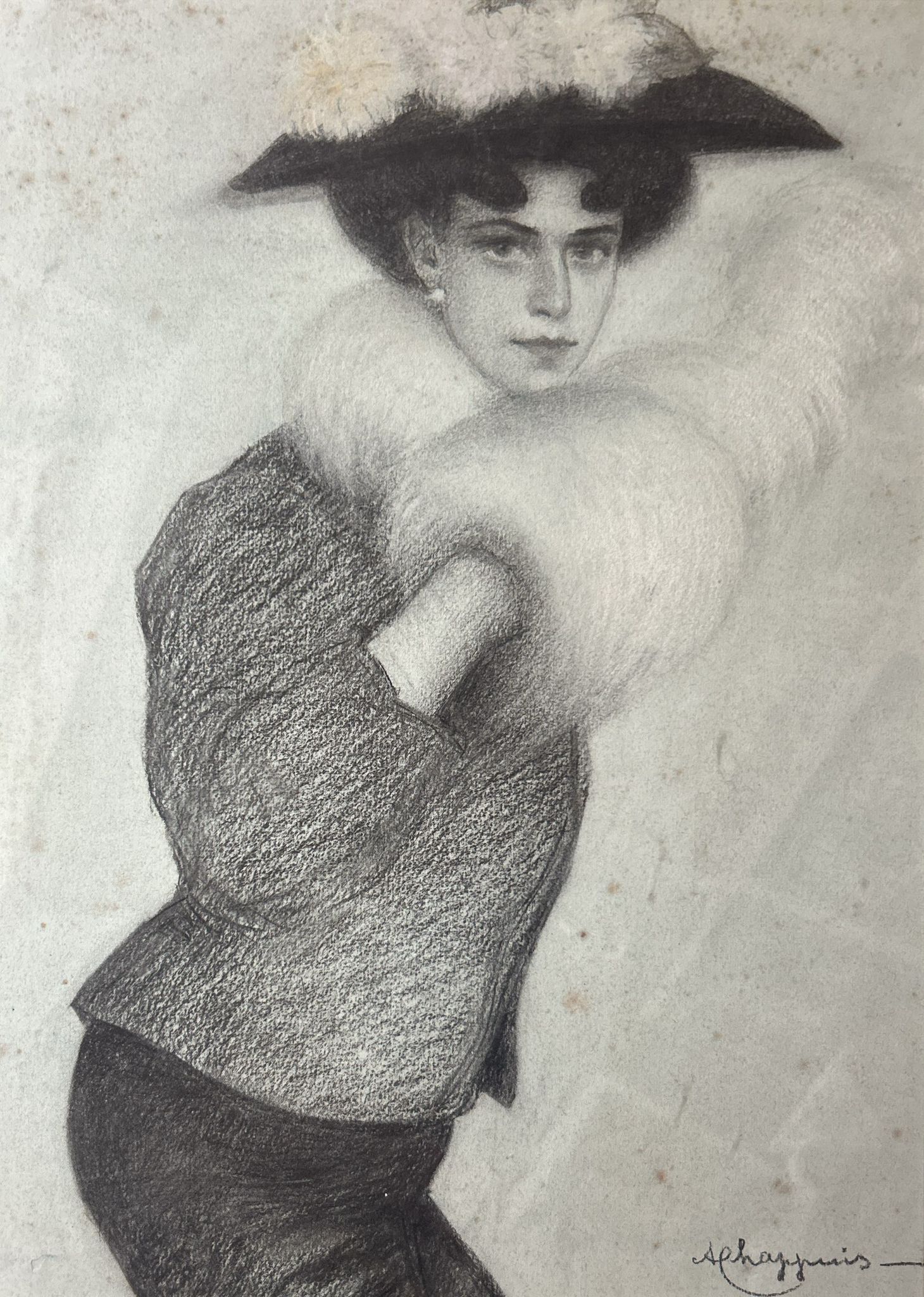 Ritratto di Elisa Bucchi ad opera dell’Atelier Chappuis, 1910, matita su carta, 45x32 cm